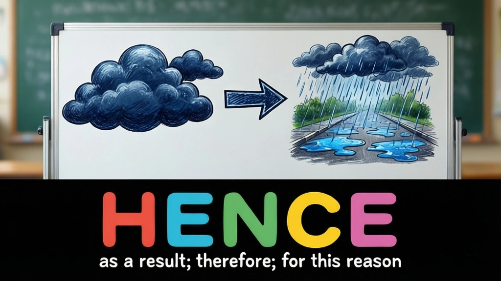 English Illustration for hence